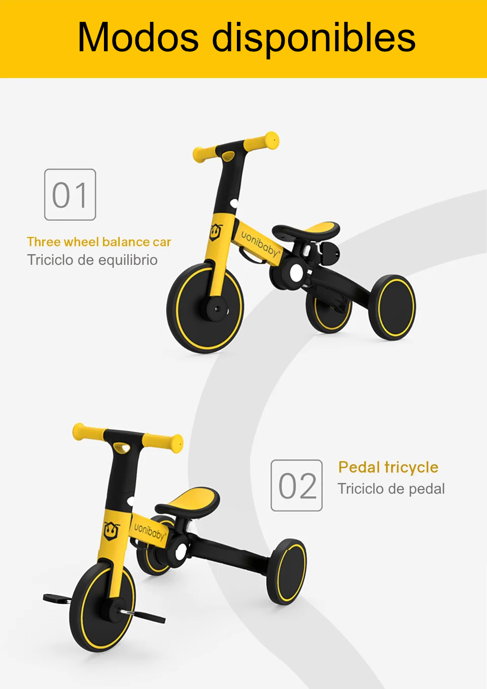 Triciclo Plegable 4-en-1
