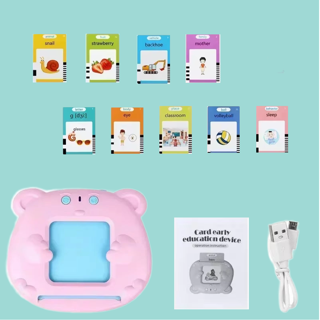 Tarjetas de Vocabulario Multilingües con Lector Electrónico – ¡Aprendizaje Interactivo y Certificado!