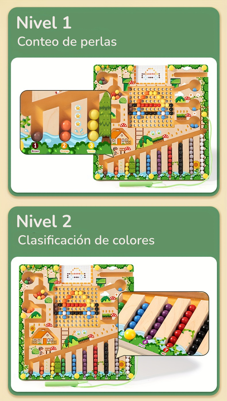 Laberinto magnético 4 en 1 color y conteo