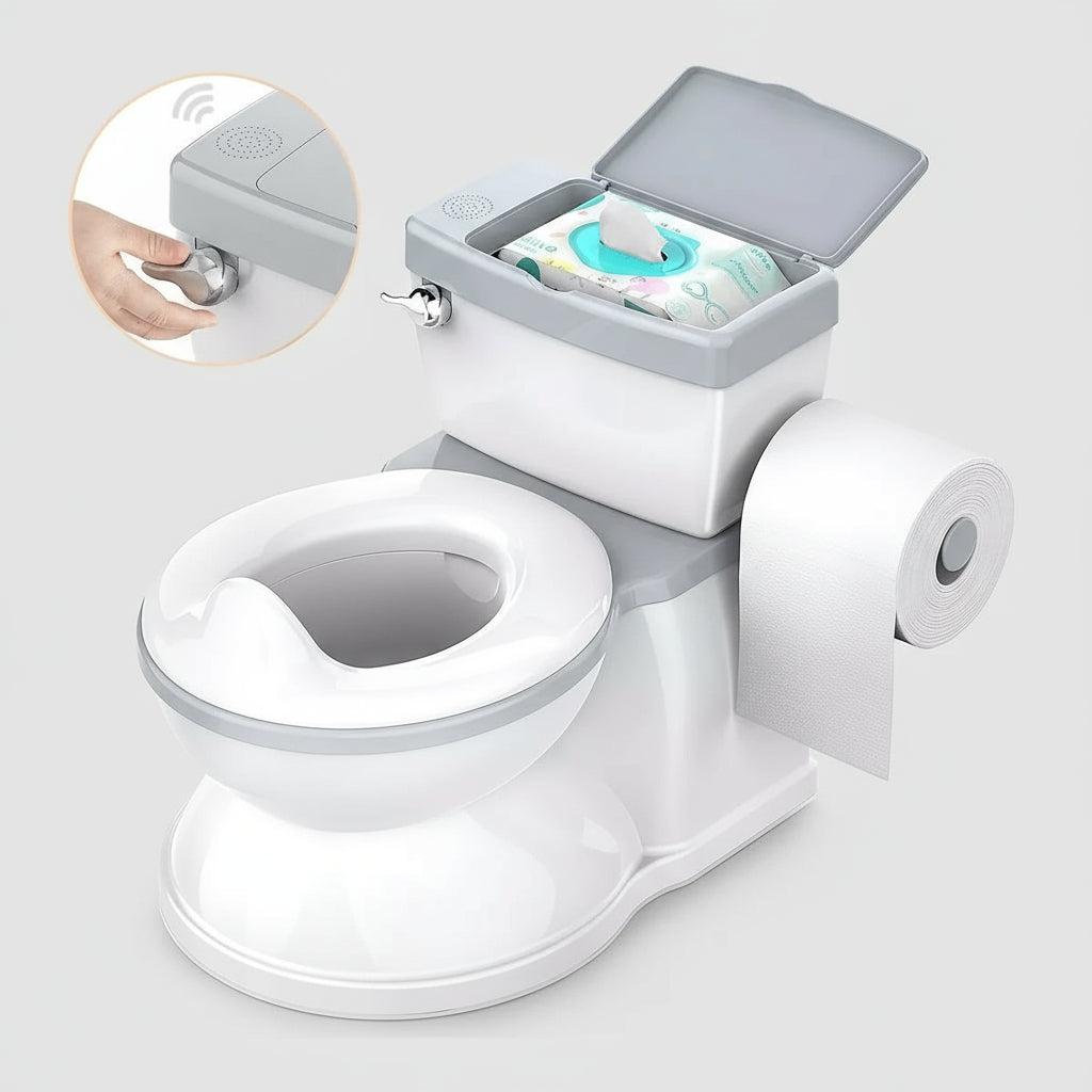 Inodoro de Entrenamiento con Sonido de Descarga: ¡Haciendo el Baño Divertido!