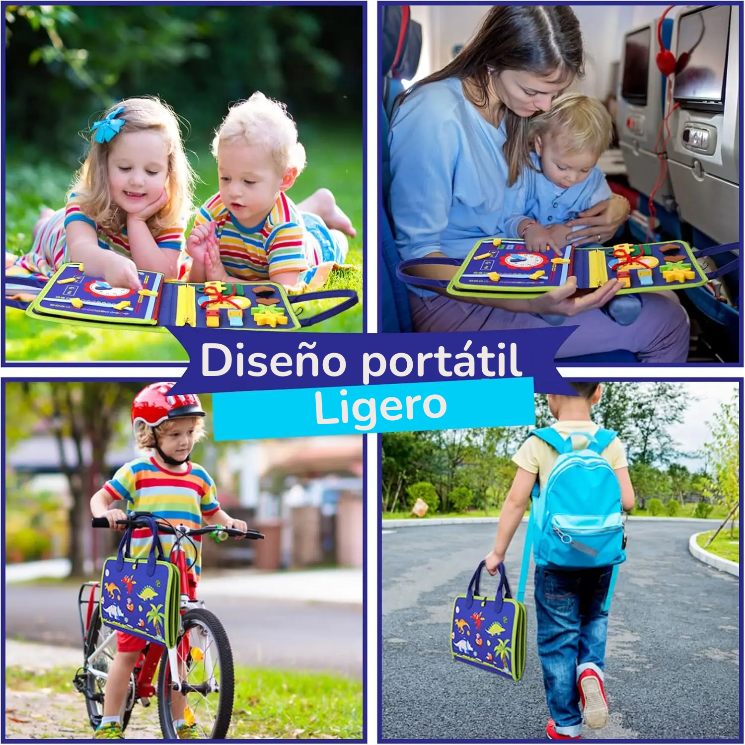 Portafolio Montessori de Fieltro | Libro de Habilidades Motoras Finas | Rompecabezas y Tareas Diarias