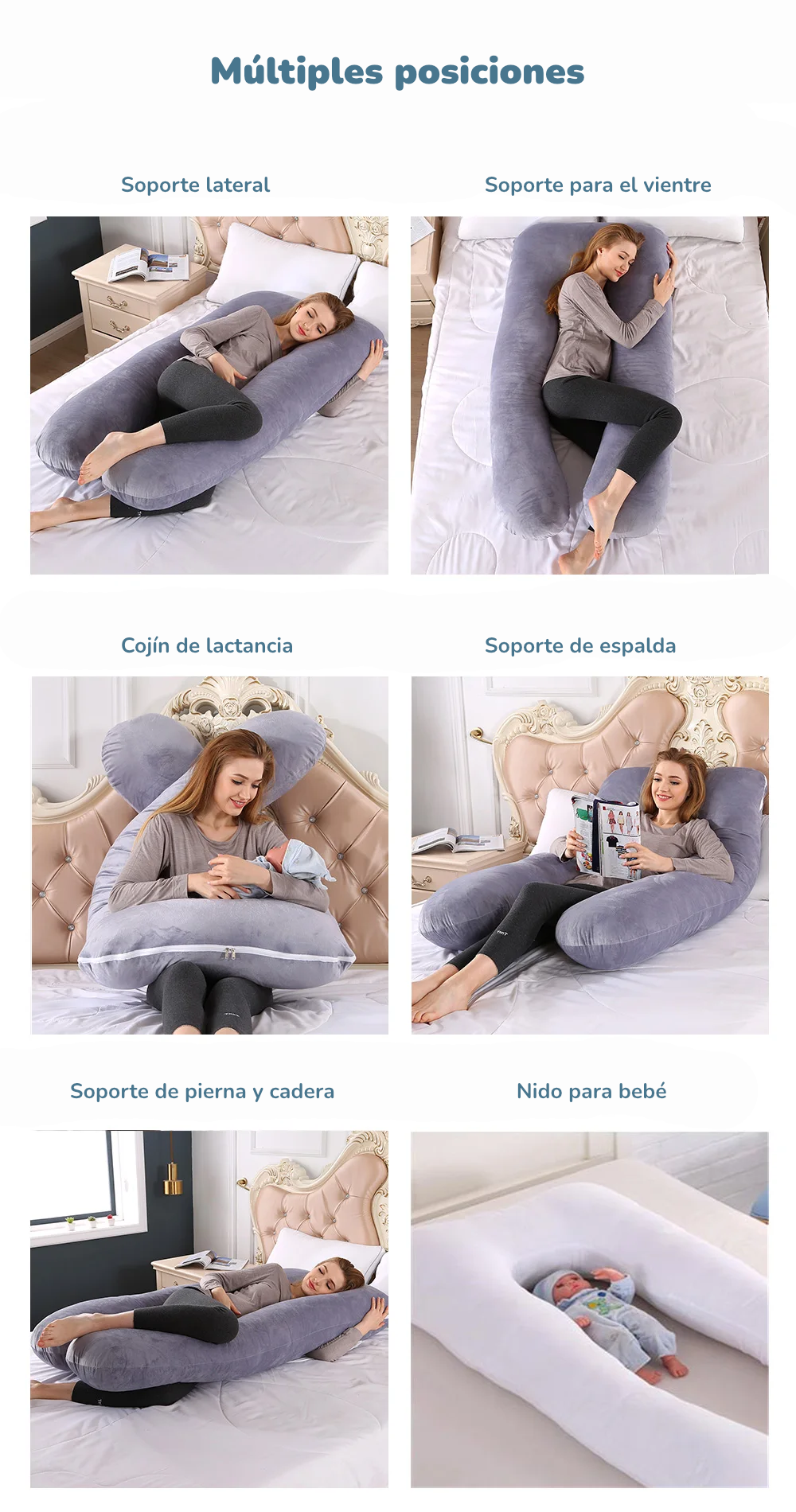 Almohada de Embarazo de Soporte Corporal (130x70 cm) | Soporte de Cuerpo Total, Clase A y Refrescante