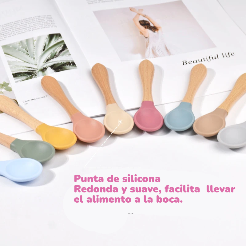 Set de Cubiertos de Entrenamiento – Silicona y Madera