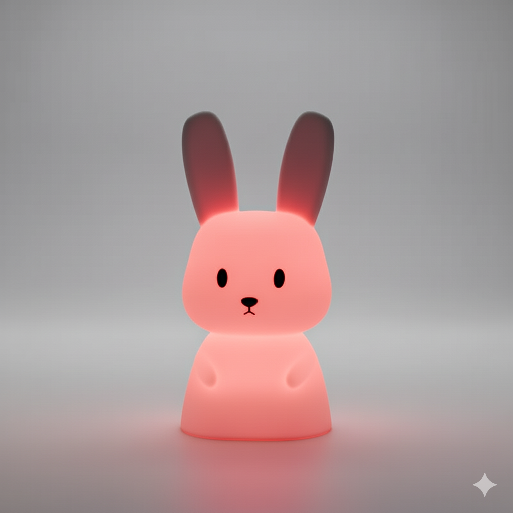 Lámpara LED de Conejo de Silicona | 7 Colores, Táctil y Recargable USB-C | 10 Horas de Luz