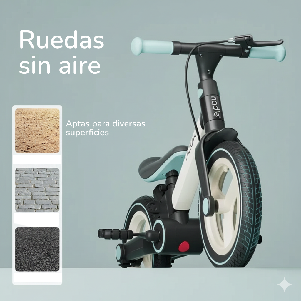 Bicicleta Multifuncional 5 en 1 (2-6 Años) – ¡Sin Cadena y Plegable!