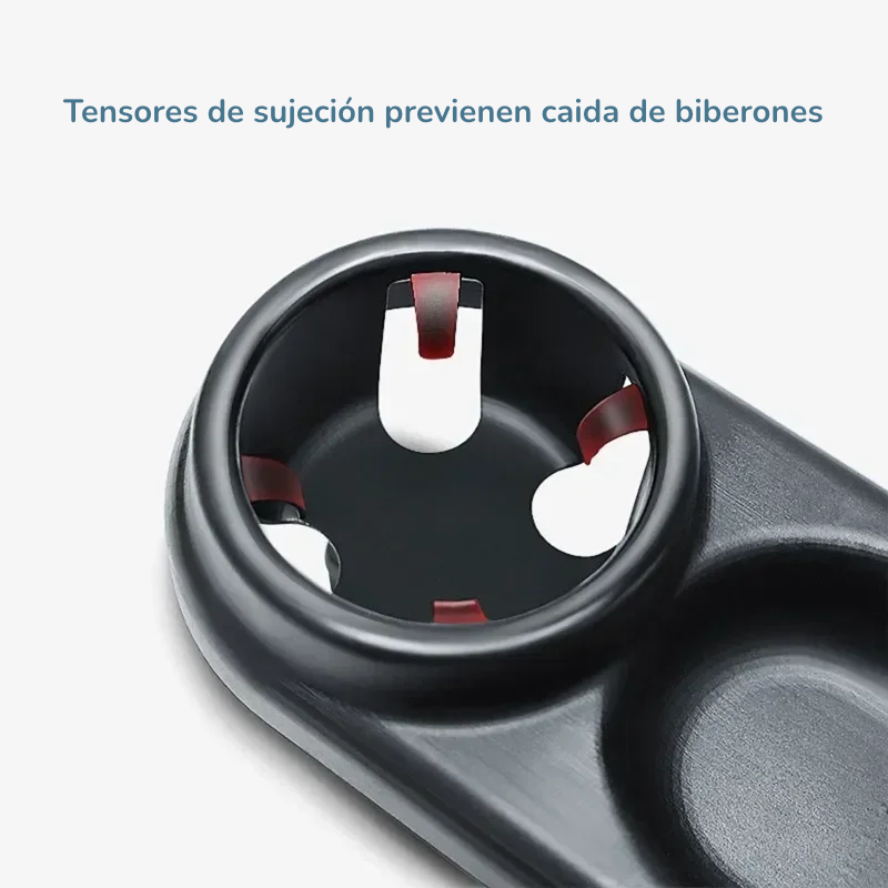 Bandeja de Snacks Universal para Carriola con portavasos.