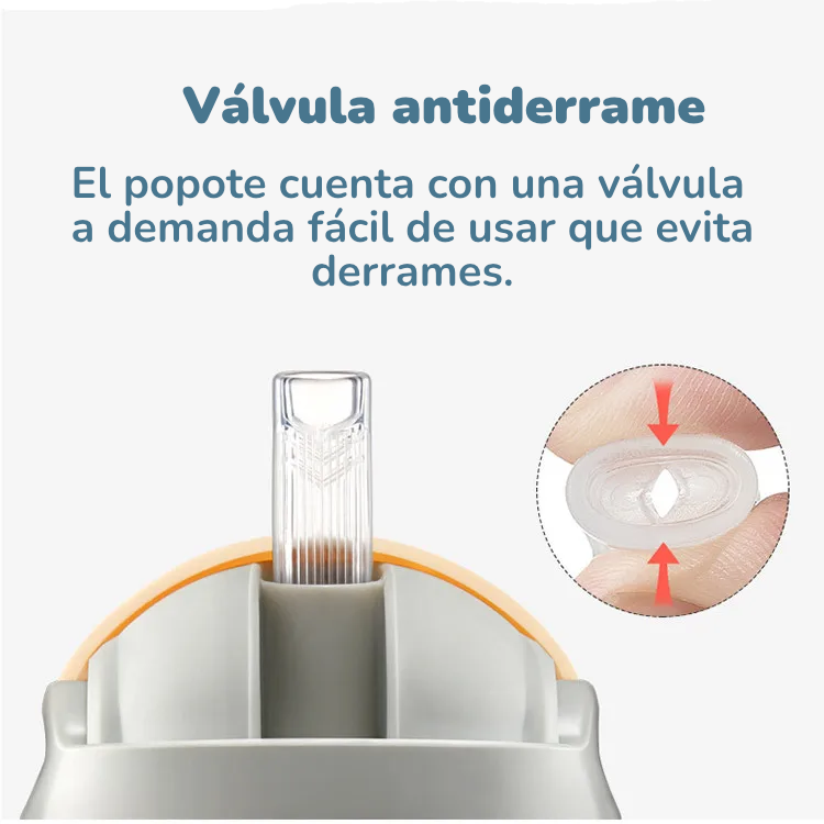 Botella de Agua con Popote y Válvula de 300 ml | Portátil, Antiderrames y con Asa para Entrenamiento