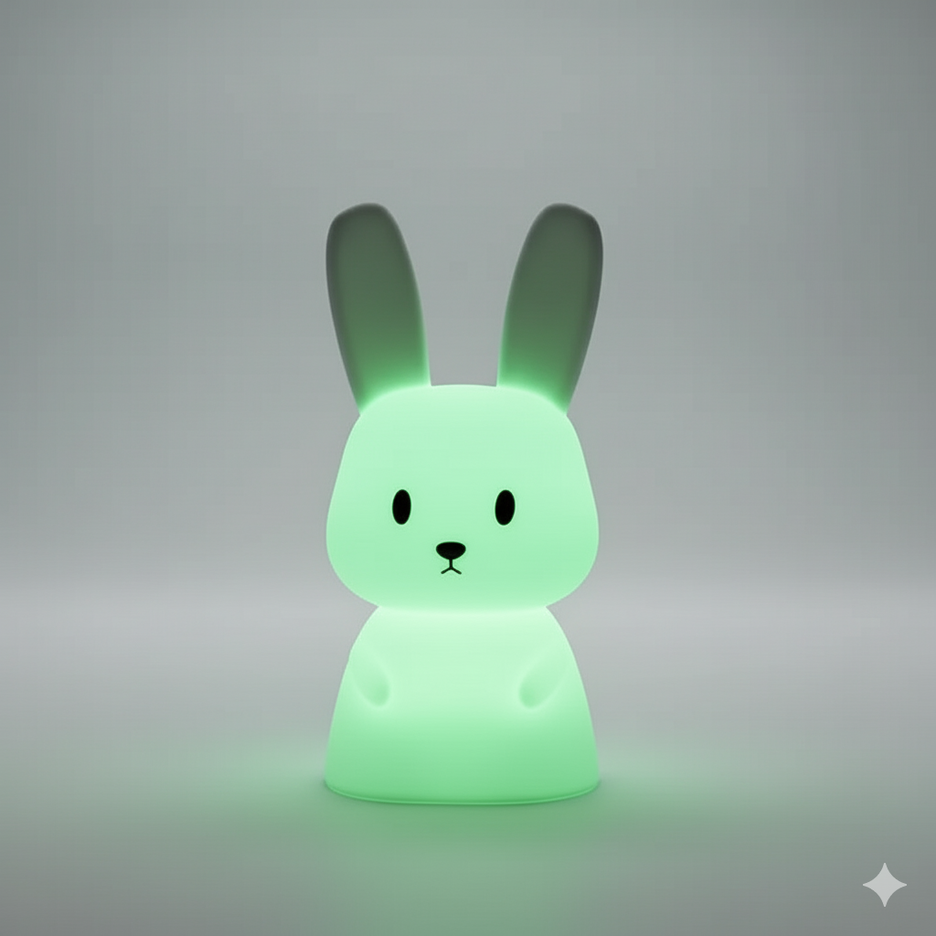 Lámpara LED de Conejo de Silicona | 7 Colores, Táctil y Recargable USB-C | 10 Horas de Luz
