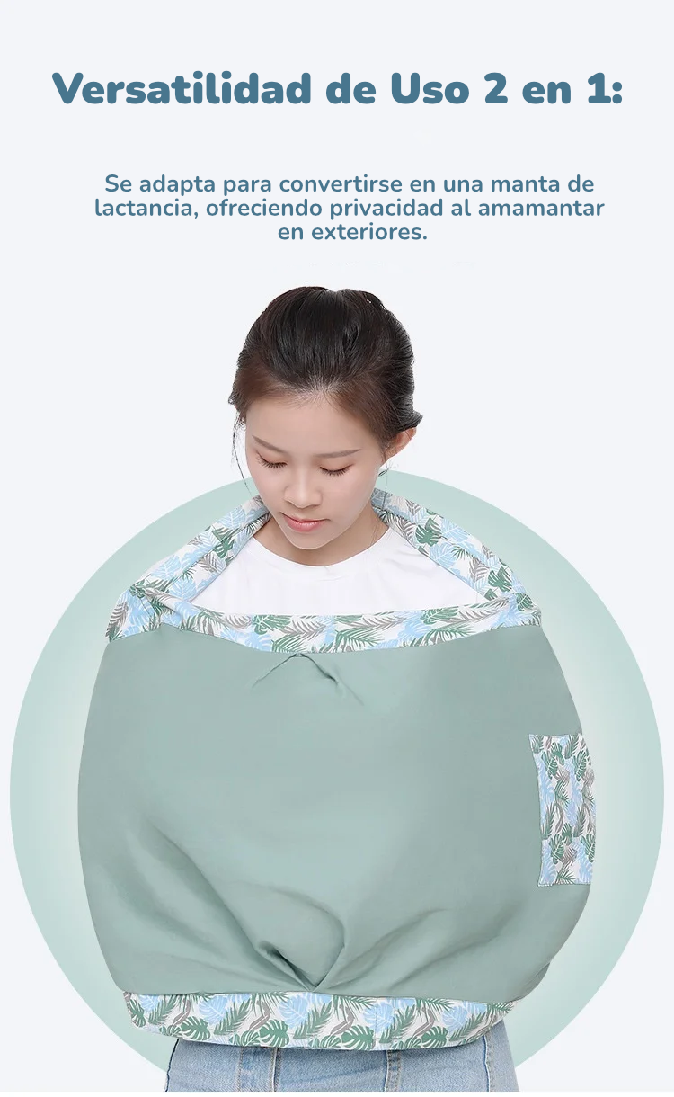Fular Portabebés Ergonómico  | Doble Uso: Porteo y Cubierta de Lactancia (0 a 36M)