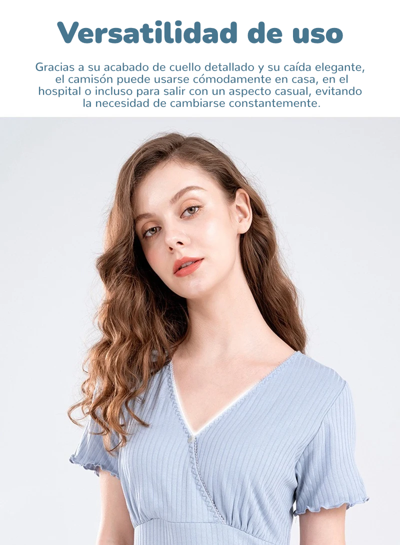 Camisón de Lactancia Premium | Vestido de Embarazo, Pijama Holgado con Soporte de Busto