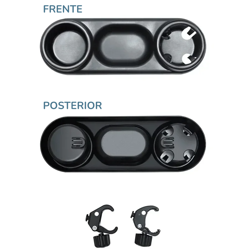 Bandeja de Snacks Universal para Carriola con portavasos.